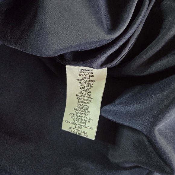 Trina Turk Navy Lace Off Shoulder Dress Size 2 Puff Sleeve Scalloped Hem - Picture 11 of 15